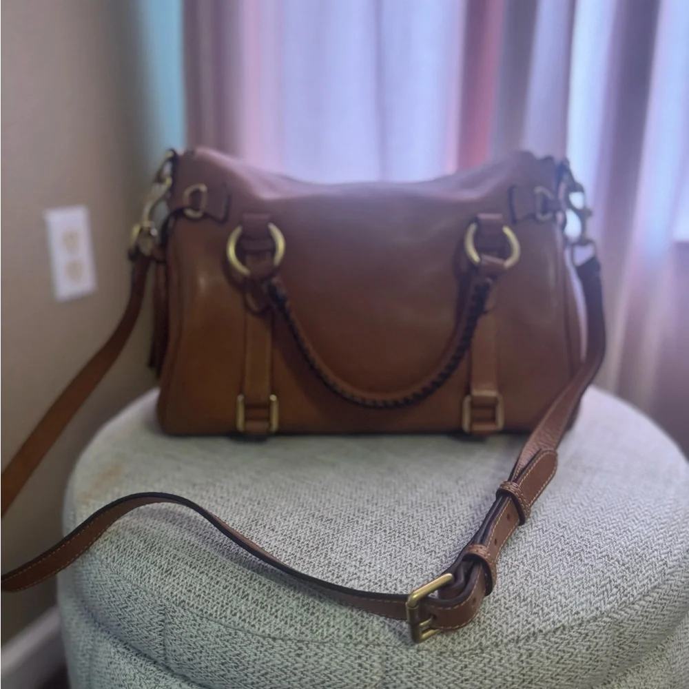 Dooney & Bourke Tan Leather Satchel - Picture 3 of 8